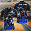 BlueJose Bowling And Pins  Fierce Angry Sloth Graphic Customized Name, Team Name 3D Shirt (4 Colors)