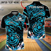 BlueJose Bowling And Pins Fierce Angry Crocodile Graphic Customized Name, Team Name 3D Shirt (4 Colors)