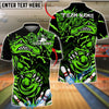 BlueJose Bowling And Pins Fierce Angry Crocodile Graphic Customized Name, Team Name 3D Shirt (4 Colors)