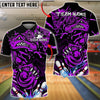 BlueJose Bowling And Pins Fierce Angry Crocodile Graphic Customized Name, Team Name 3D Shirt (4 Colors)