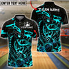 BlueJose Bowling And Pins Cobra Lightning Graphic Customized Name, Team Name 3D Shirt (4 Colors)