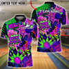 BlueJose Bowling And Pins Strike Force Comic Graffiti Customized Name, Team Name 3D Shirt (4 Colors)