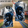 BlueJose Bowling And Pins Fierce Wolf Flame Scratch Pattern Customized Name, Team Name 3D Shirt (4 Colors)