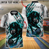 BlueJose Bowling And Pins Fierce Wolf Flame Scratch Pattern Customized Name, Team Name 3D Shirt (4 Colors)