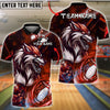 BlueJose Bowling And Pins Swirl Cosmic Wolf Customized Name, Team Name 3D Shirt (6 Colors)