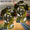 BlueJose Bowling And Pins Swirl Cosmic Wolf Customized Name, Team Name 3D Shirt (6 Colors)