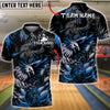 BlueJose Bowling And Pins Fierce Phoenix Flame Graphic Customized Name, Team Name 3D Shirt (4 Colors)