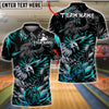 BlueJose Bowling And Pins Fierce Phoenix Flame Graphic Customized Name, Team Name 3D Shirt (4 Colors)