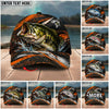 BlueJose Fishing Orange Lightning Water Splash Personalized Name Classic 3D Cap Personalized Cap (13 Breeds)