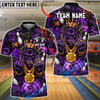 BlueJose Bowling And Pins Gorilla King Jungle Graffiti Neon Customized Name, Team Name 3D Shirt (4 Colors)