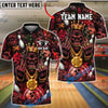 BlueJose Bowling And Pins Gorilla King Jungle Graffiti Neon Customized Name, Team Name 3D Shirt (4 Colors)