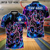 BlueJose Bowling And Pins X Crazy Bear Neon Graffiti Street Style Customized Name, Team Name 3D Shirt (4 Colors)