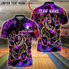 BlueJose Bowling And Pins X Crazy Bear Neon Graffiti Street Style Customized Name, Team Name 3D Shirt (4 Colors)