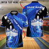 BlueJose Bowling And Pins Strike Sparkle Design Customized Name, Team Name 3D Shirt (4 Colors)