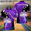 BlueJose Bowling And Pins Strike Sparkle Design Customized Name, Team Name 3D Shirt (4 Colors)