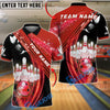 BlueJose Bowling And Pins Strike Sparkle Design Customized Name, Team Name 3D Shirt (4 Colors)