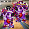 BlueJose Bowling Patriotic Swirl Ball Pins Design Customized Name, Team Name 3D Shirt (4 Colors)