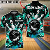 BlueJose Bowling And Pins Cool Gangster Strike Customized Name, Team Name 3D Shirt (6 Colors)