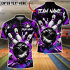 BlueJose Bowling And Pins Cool Gangster Strike Customized Name, Team Name 3D Shirt (6 Colors)
