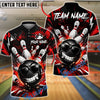 BlueJose Bowling And Pins Cool Gangster Strike Customized Name, Team Name 3D Shirt (6 Colors)
