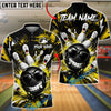 BlueJose Bowling And Pins Cool Gangster Strike Customized Name, Team Name 3D Shirt (6 Colors)