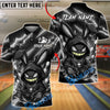 BlueJose Bowling And Pins Hooded Bunny Neon Lightning Art Customized Name, Team Name 3D Shirt (6 Colors)
