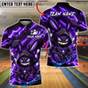 BlueJose Bowling And Pins Hooded Bunny Neon Lightning Art Customized Name, Team Name 3D Shirt (6 Colors)