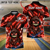 BlueJose Bowling And Pins Hooded Bunny Neon Lightning Art Customized Name, Team Name 3D Shirt (6 Colors)