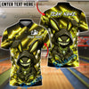 BlueJose Bowling And Pins Hooded Bunny Neon Lightning Art Customized Name, Team Name 3D Shirt (6 Colors)