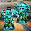 BlueJose Bowling And Pins Zombie Teddy Cartoon Customized Name, Team Name 3D Shirt (4 Colors)