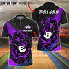 BlueJose Bowling And Pins Flame Dragon Strike Customized Name, Team Name 3D Shirt (4 Colors)