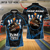 BlueJose Bowling And Pins Crazy Smoking Bowling Bomb Design Customized Name, Team Name 3D Shirt (4 Colors)