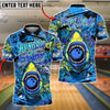 BlueJose Bowling And Pins Shark Hungry for Strikes Graffiti Customized Name, Team Name 3D Shirt (4 Colors)