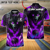 BlueJose Bowling And Pins Dark Wolf Fireball Power Strike Customized Name, Team Name 3D Shirt (4 Colors)