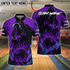 BlueJose Bowling And Pins Angry Bear Fire Strike Wild Roar Customized Name, Team Name 3D Shirt (4 Colors)