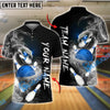 BlueJose Bowling And Pins Smoke Snake Customized Name, Team Name 3D Shirt (4 Colors)