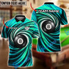 BlueJose Billiards Ball 8 Spinning Wave Personalized Name Shirt (4 Colors)
