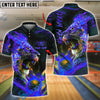 BlueJose Bowling And Pins Fire Raging Lion Customized Name, Team Name 3D Shirt (4 Colors)