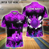 BlueJose Bowling And Pins Flame Pattern Customized Name, Team Name 3D Shirt (4 Colors)
