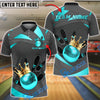 BlueJose Bowling And Pins Golden Crown King Ball Spin Customized Name, Team Name 3D Shirt (6 Colors)