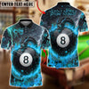 BlueJose Billiards Fire Black Dragon & 8-Ball Customized Name, Team Name 3D Shirt (4 Colors)
