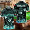 BlueJose Billiards Ball 8 Cool Vibes Urban Style Flame Smoke Personalized Name & Team Name Shirt (4 Colors)