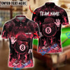 BlueJose Billiards Ball 8 Cool Vibes Urban Style Flame Smoke Personalized Name & Team Name Shirt (4 Colors)