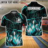 BlueJose Bowling And Pins Inferno Strike Customized Name, Team Name 3D Shirt (4 Colors)
