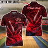 BlueJose Bowling And Pins Neon Strike Customized Name, Team Name 3D Shirt (4 Colors)