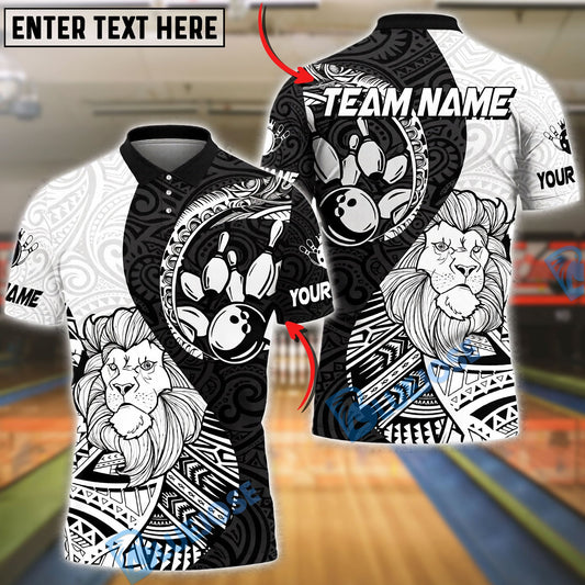 BlueJose Bowling And Pins Lion King Tribal Customized Name, Team Name 3D Shirt (4 Colors)