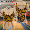 BlueJose Bowling And Pins Leopard Print Ball & Pins Customized Name, Team Name 3D Shirt (4 Colors)