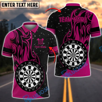 BlueJose Darts Fire Solo Customized Name, Team Name 3D Shirt (4 Colors)