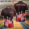 BlueJose Bowling And Pins Hexagon Impact Customized Name, Team Name 3D Shirt (4 Colors)