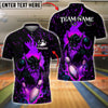 BlueJose Bowling And Pins Viking Flame Customized Name, Team Name 3D Shirt (4 Colors)